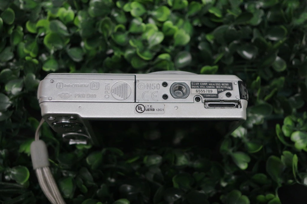 Sony Cyber-shot DSC-W290 12.1MP Digital Camera Silver Parts Cracked Screen