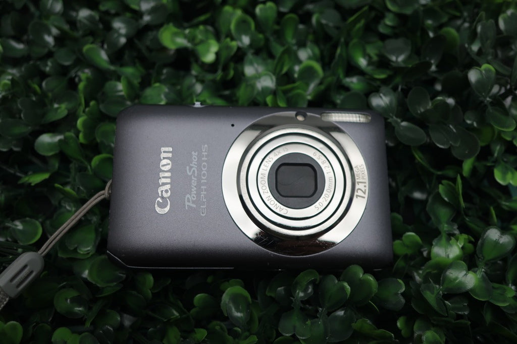 Canon PowerShot ELPH 100 HS Gray 12.1MP Digital Camera Bundle - Tested Working