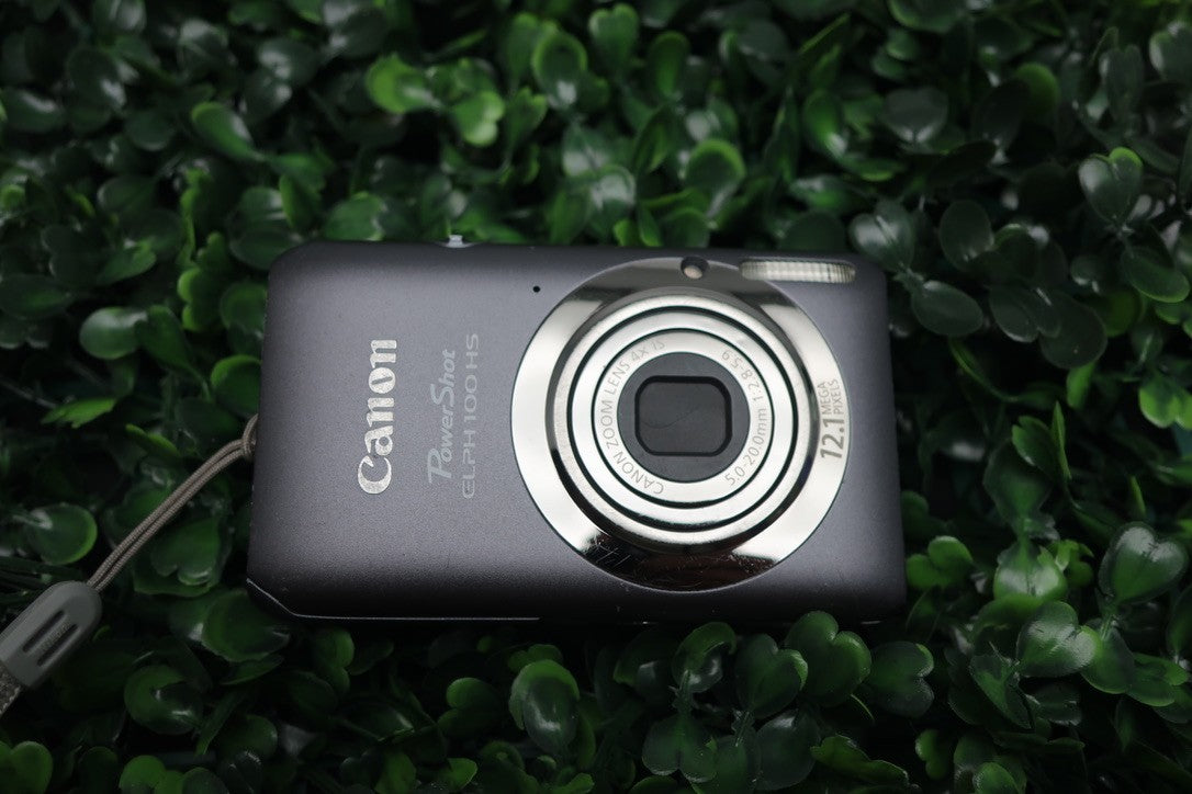 Canon PowerShot ELPH 100 HS Gray 12.1MP Digital Camera Bundle - Tested Working