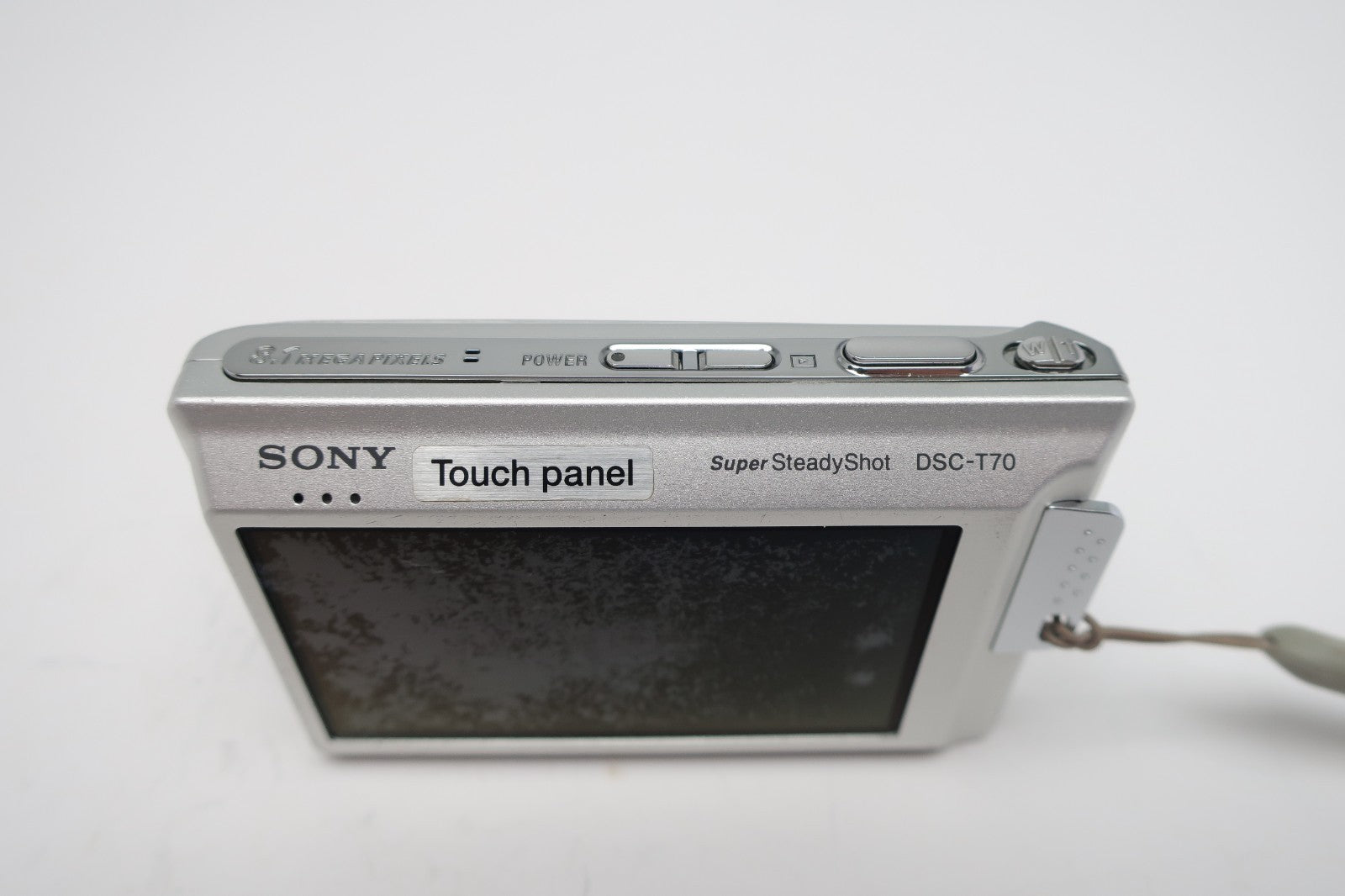 Sony Cyber-shot DSC-T70 8.1MP Digital Camera - White Tested Working W/ Battery